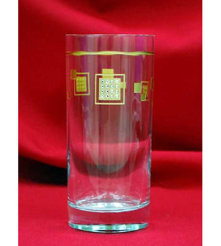 Стеклянный стакан для напитков Каре LTN(золото)